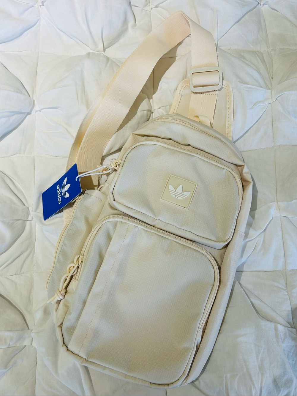 NWT Adidas Cream Sling Bag- Crossbody Backpack